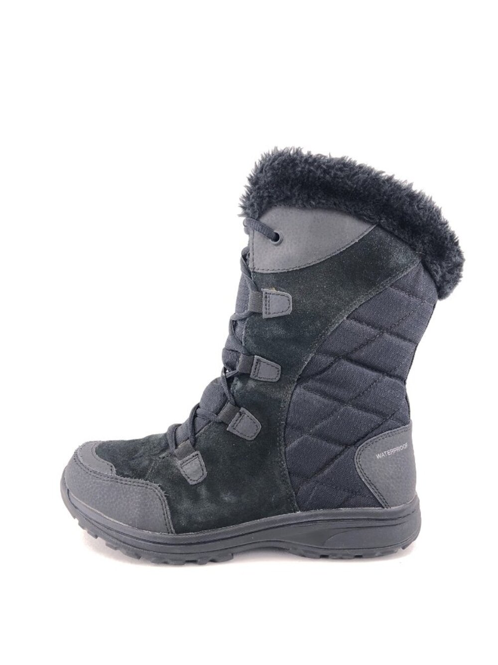 Columbia Ice Maiden II Black Leather Winter Boots 7.5